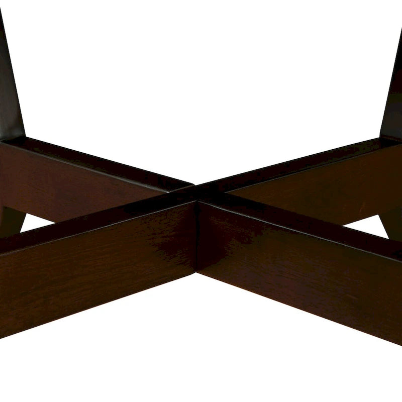 Mid Century Circle Wooden Coffee Table for Living Room Farmhouse