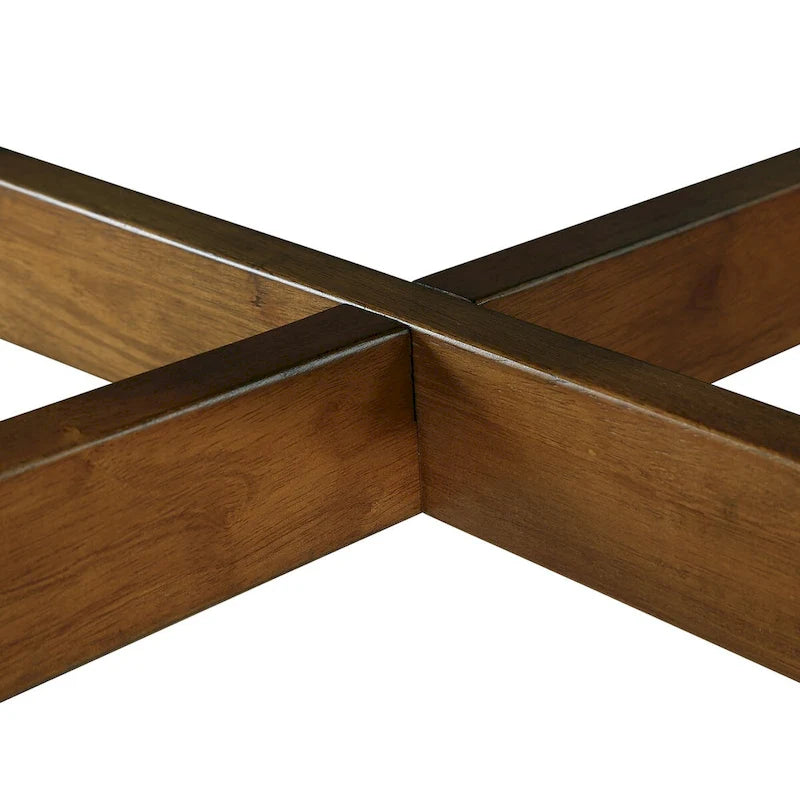 Mid Century Circle Wooden Coffee Table for Living Room Farmhouse