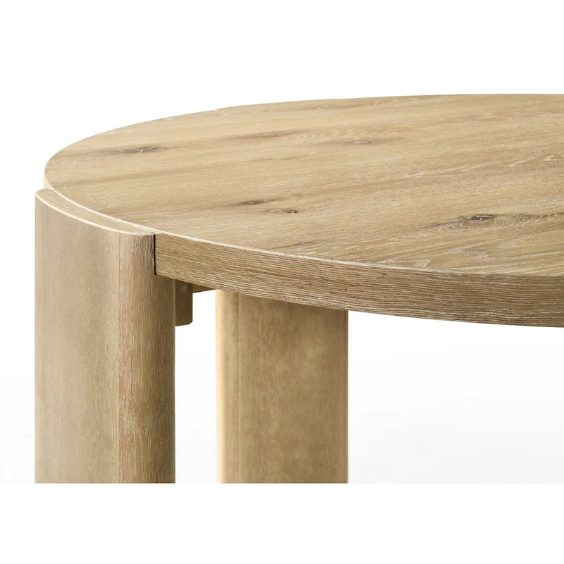 Oak Finish 47 Round Dining Table