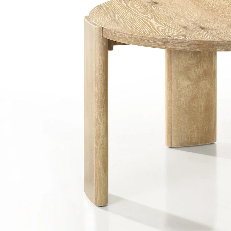 Oak Finish 47 Round Dining Table