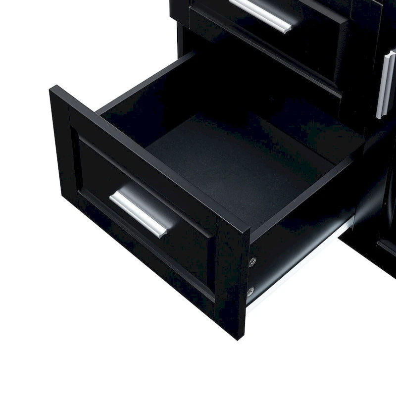32 in. W x 72 in. H Storage Cabinet with Doors and Three Drawers