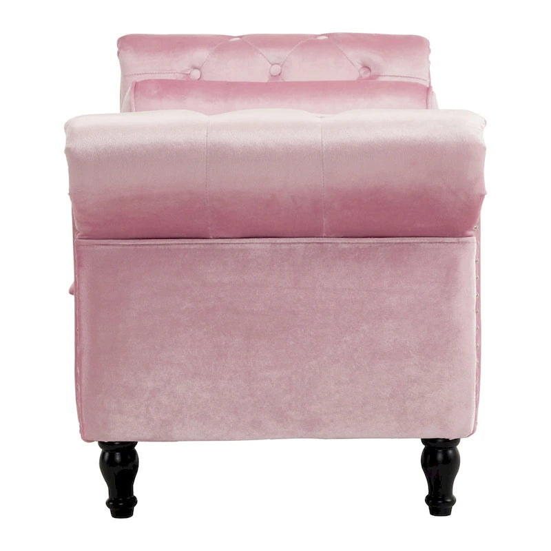 Traditional Velvet Multifuntional Storage Ottoman Bench with Pillow