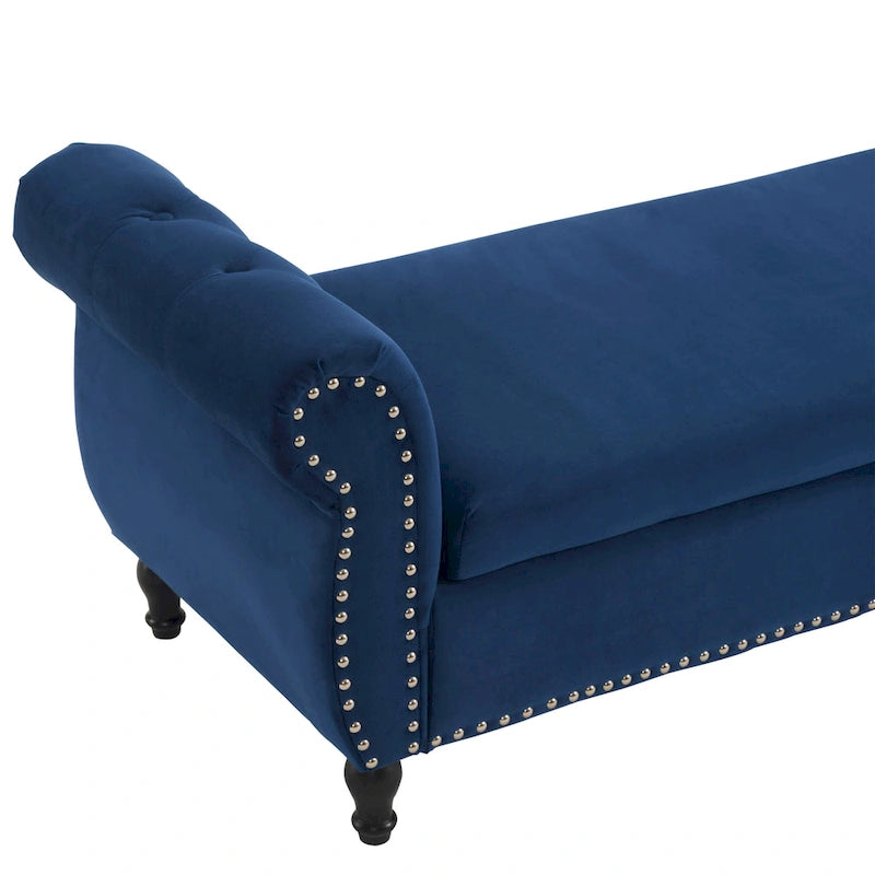 Traditional Velvet Multifuntional Storage Ottoman Bench with Pillow