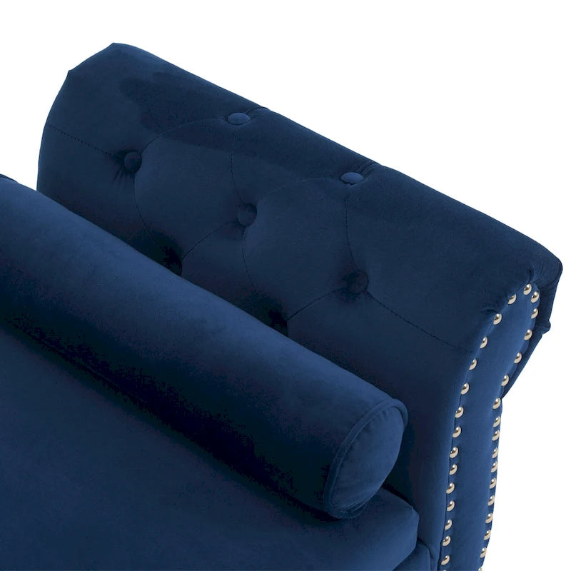Traditional Velvet Multifuntional Storage Ottoman Bench with Pillow