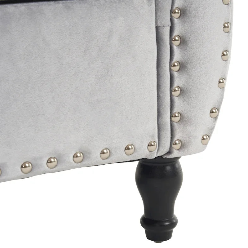 Traditional Velvet Multifuntional Storage Ottoman Bench with Pillow